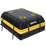 Rooftop Cargo Carrier Bag - KYX 21 Cubic Feet Waterproof Car Roof Bag, Roof Rack Cargo Carrier for All Vehicle with/Without Rack, Car Roof Storage with Anti-Slip Mat, 8 Straps, 4 Door Hooks, Lock