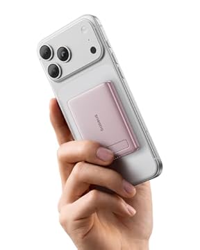 Baseus MagSafe - Power Bank da 5000 mAh, certificato Qi2, con supporto pieghevole, PD 20 W, compatibile con iPhone 17/16/15/14/13/12/Pro/Pro Max Serie, colore: Rosa