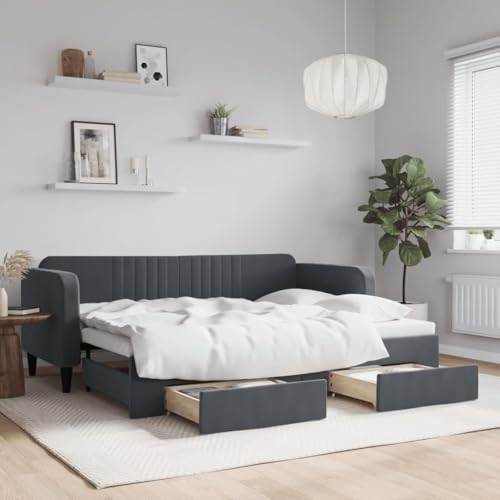 Gecheer Sofá Cama 2 en 1 con Cama Nido - Diseño Moderno, Amplio Almacenamiento, Gris Oscuro