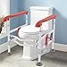 FiueStur Toilet Safety Rails for Elderly Adjustable Height Width with Sturdy Steel Frame Non-Slip Bathroom Assist Handle Mobility Aid for Seniors Disabled