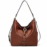 CLUCI Purses and Handbags for Women Hobo Large Genuine Leather Designer Ladies Tote Vintage Shoulder Bags Brown