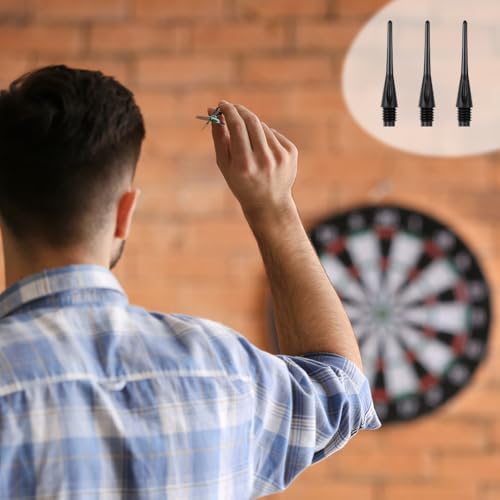 flintronic Dartspitzen Kunststoff, 100 Stück Ersatzspitzen für Softdart-Dartpfeile, 2BA-Gewinde Dartpfeil Spitzen, Stabile Dartspitzen Kunststoff, Nylon Spitzen für Dartpfeile Softdart (Schwarz)