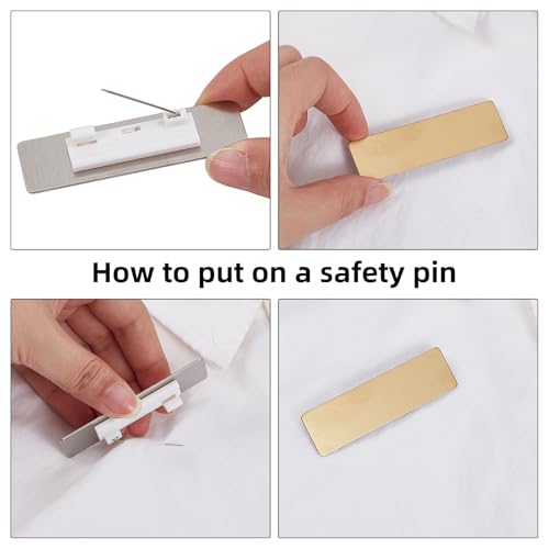 Placas de identificación de metal doradas NICENEEDED de 1 x 3 pulgadas para empleados 3