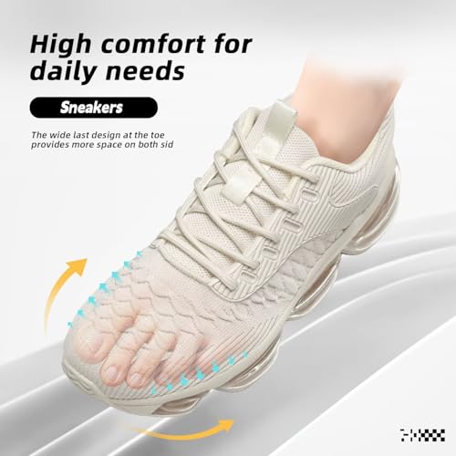 Image of Kapsen Womens Walking Running Shoes Air Cushion Breathable Fashion Tennis Sneakers Mesh Workout Casual Athletic Sports Gym