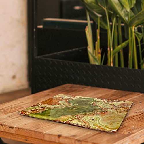 Tabla de cortar rectangular de mármol Multi Green de 16"x12"x0.75" - Superficie para repostería y bandeja para amasar, con bordes hechos a mano y base antideslizante miniatura 6