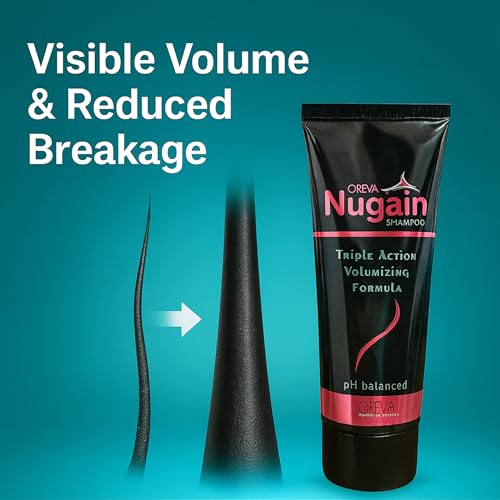 Image of Rotex Oreva Nugain Shampoo 100gm (Pack of 2) | Triple Action Volumizing Formula | Helps Reduce Hair Fall Due to Breakage | pH Balanced | Strengthens & Nourishes Hair | Suitable for All Hair Types