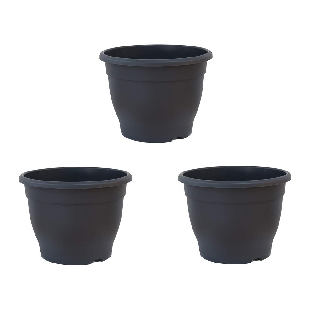 Patio pots for Plants Dark Grey Made of durable garden plastic 32cm Planter by Thompson and Morgan (3)