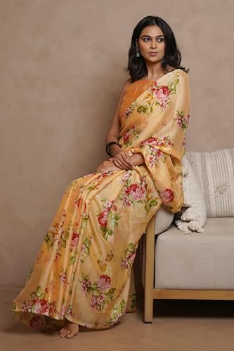Image of MIRCHI FASHION Women Saree Chiffon Floral Printed | Breathable Lightweight Sari for Regular Home and Office Wear with Blouse Piece