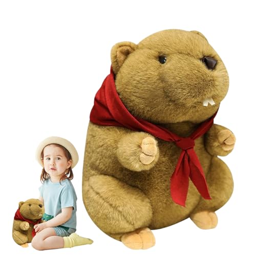 Poupées de marmotte de dessin animé 9,84 pouces | Cadeau de naissance sensoriel pour nouveau-né