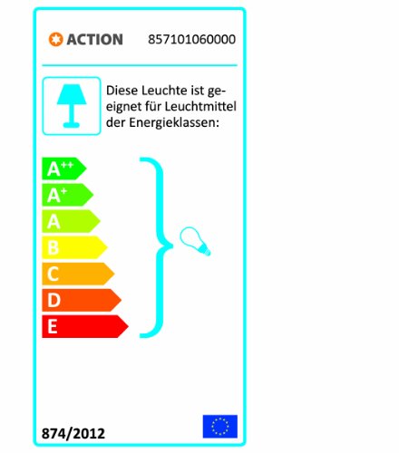 Action Tischleuchte 1-flammig, Reyk, 1x E27 / 15 Watt, 230 Volt, Höhe: 35 cm / Durchmesser 14 cm / m – Bild 3