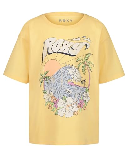 Image of Roxy Girls' Short Sleeve Oversized Fit Logo Tee, Crew Neck Graphic T-Shirt, Soft & Comfortable