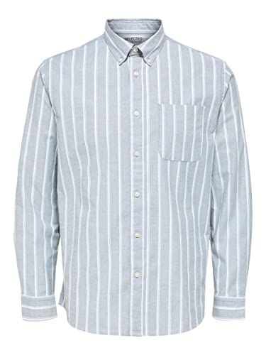 SELECTED HOMME Slhregrick-Ox-Maglietta Flex LS W Noos Camicia, Simcamo/Strisce: Strisce, S Uomo