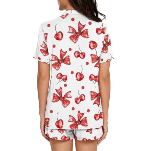 Image of Women's Short Sleeve Sleepwear Pajamas Nightwear with Pockets