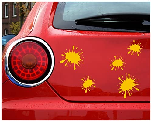 Samunshi® Farbklecks Aufkleber Klecks Sticker 5er Set 2x8x9cm,3x5x6cm hellrot
