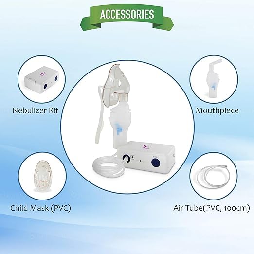 Portable Mesh Nebuliser Machine with Box – Handheld Inhaler for Breathing Problems, Travel & Daily Home Use (White) Portable Mesh Nebuliser Machine with Box – Handheld Inhaler for Breathing Problems, Travel & Daily Home Use (White)