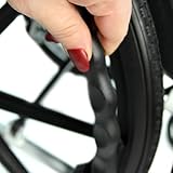 Actiasgear Aluminium Self-Propelled Wheelchair - Lightweight, Folding, with Mag Wheels, Brakes & Armrests, Black - Image 4