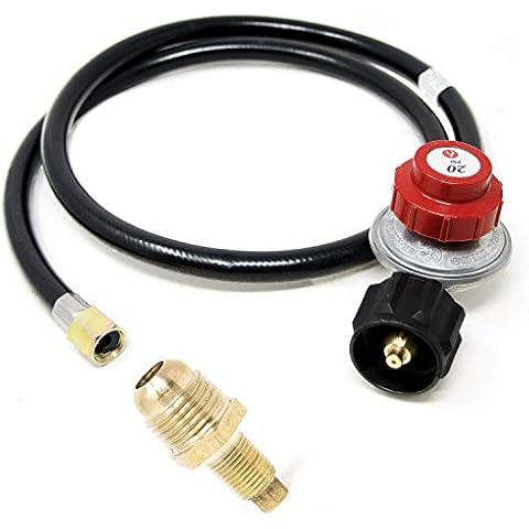 GasOne 2109+50105 4 ft Regulator-with 1/8 MNPT Propane Brass Orifice, Black Cover