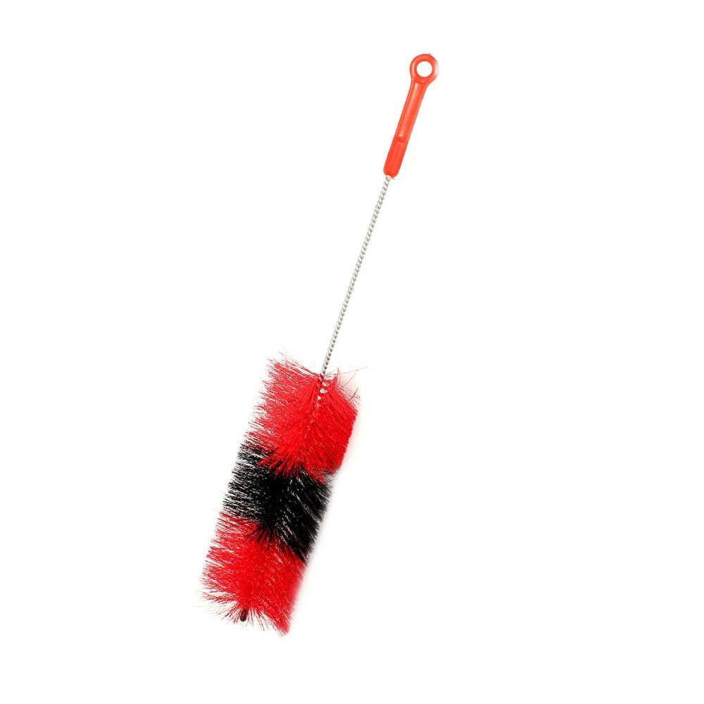 CYRIL - Medium Base Brush Red 15 7 Hookah Glass Base Cleaning Brush Nylon Bristles Flexible Stainless Steel