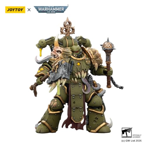 Image of JOYTOY Warhammer 40k Death Guard Plague Marine 1 /18 Action Figure | Bubotic Axe & Plague Knife, Collectible, Ages 15+, 4.8-inch
