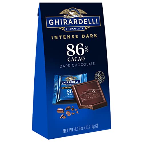 GHIRARDELLI Intense Dark Chocolate Squares, 86% Cacao, 4.12 Oz Bag