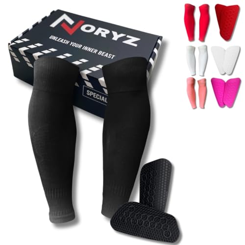 Pack Leg Sleeve Soccer + Shin Guards (Black)