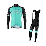 [あき] ジャパ サイクルジャージ 上下セット 長袖 裏起毛 冬 RACING 自転車ウエア ロードバイク サイクルリングウェア UVカット 高弾性 抗菌防臭 3Dパッド (6,L) [並行輸入品]