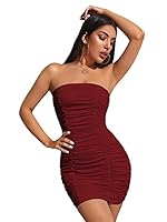 Algopix Similar Product 20 - SheIn Womens Sleeveless Ruched Bodycon