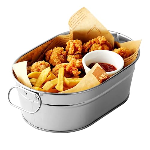 Beverage Tubs, Stainless Steel Ice Bucket Galvanized Metal Tub Beverage Tub for Parties,Galvanized Tub,Drink Tub Ice Bucket Oval Storage Bucket Ice Tub, 22.5x15x7 cm