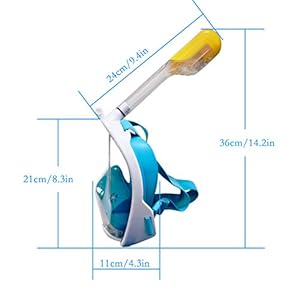 Tauchmaske Schnorchelmaske Vollmaske,180-Grad-Sicht Tauchmasken mit Panorama-Vollgesichtsdesign,Sportkameras Kompatible Taucherbrille für Erwachsene und Kinder 3 Schnorchelmasken 41yHvzj6wFL. SS300 ★ Anti-Beschlag Tauchmaske-- Design mit separater Atemkammer, um das Beschlagen der Maske durch ein duales Luftstromsystem zu verhindern, Genießen Sie eine kristallklare Sicht auf das Erlebnis.
★ 180°-Panorama -- Die vollmaske tauchmaske bietet Ihnen ein bruchsicheres Sicherheitsfenster mit 180° breiter Sicht unter Wasser.
★ Volles Gesicht -- Die tauchermaske nimmt Ihnen die unannehmlichkeiten, den Schnorchel in Ihrem Mund zu halten, und ermöglicht Ihnen, natürlich durch Ihre Nase und Ihren Mund unter Wasser zu atmen.