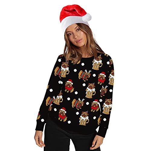Sweatshirt de Noël mixte col rond et coupe ample imprimée taille M - 5