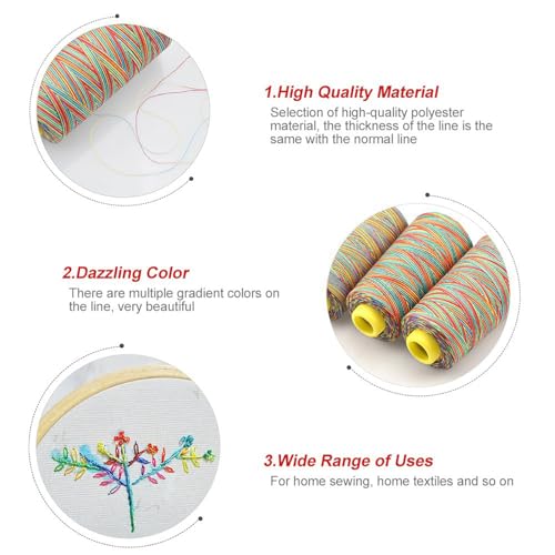 5 hilos de bordado multicolor en degrade, 120.3 yd, poliéster miniatura 3