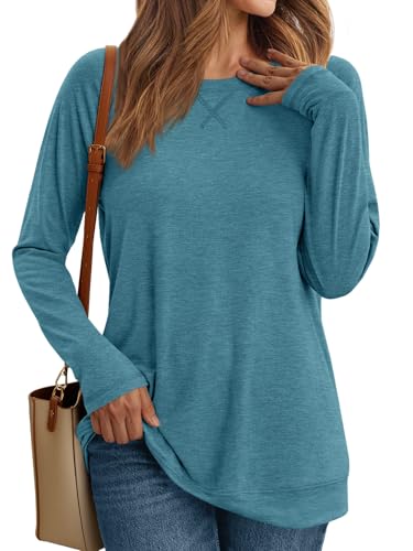 Image of AUTOMET Womens Long Sleeve Crewneck Shirts Fall Tops