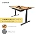 ErgoHide® Höhenverstellbarer Schreibtisch aus Massivholz mit erweitertem Kabelmanagement/Kabelkanal (Eiche, Schwarz, Ergonomisch, 180x80cm)