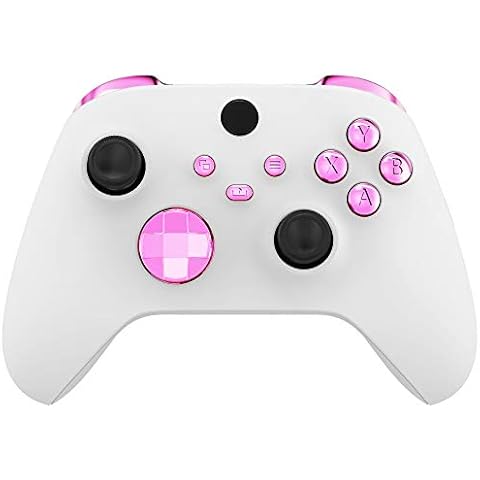 eXtremeRate Tasten Set für Xbox Series X&S Controller, LB RB LT RT Knöpfe Bumpers Triggers D-Pad ABXY Ansicht Menü-Tasten Steuerkreuz Button Kit Ersatzteile für Xbox Series X&S Controller(Chrome Pink) Cover