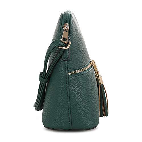 Image of SG SUGU Lunar Lightweight Medium Dome Crossbody Bag Shoulder Bag with Tassel | Zipper Pocket | Adjustable Strap