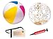 Kellegour 2 Pezzi Pallone da Spiaggia Gonfiabile,Palla da Spiaggia con Paillettes Trasparente,Pallone da Spiaggia Leggero,Palla per Piscina,Pallone Spiaggia Impermeabile per Bambini Adulti