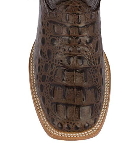 Texas Legacy Mens Brown Western Cowboy Boots Leather Square Toe Crocodile Print4