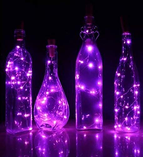 KALUO 3M 30 LED Purple Bottle Lights (6 Pack), Copper Wire Cork Lights Battery Operated for Wine Bottle,Starry String Light for Parties, Wedding, Christmas Decoration (Purple)