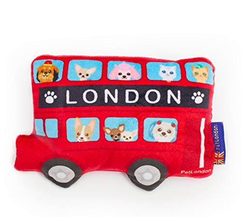 PetLondon Jouet pour chien Motif bus rouge de Londres 17,8 cm