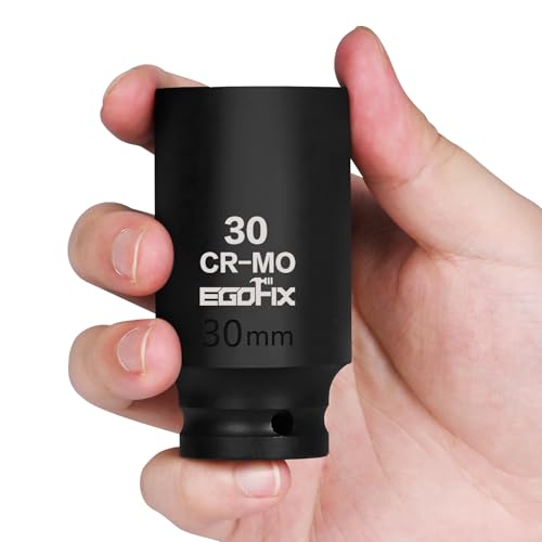 Image of 30mm Socket 1 /2 inch Drive Deep Impact Metric Socket,CR-MO 6 Point for Easy Removal of Axle Nut