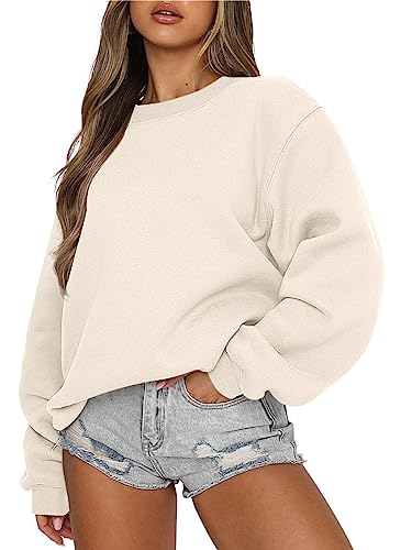 ANRABESS Womens Sweatshirts Crewneck Fleece Oversized Pullover Sweaters Fall Winter Cute Tops Teen...