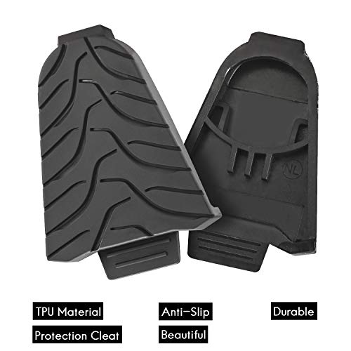 NAACOO Bike Cleats Compatible with Shimano SPD-SL SM-SH Cleats- Indoor Outdoor Peleton Spin Cycling Pedals Cleat & Road Bike Bicycle Clips Set-Self-Locking (6° Cleat Covers Set) - Thumbnail 2