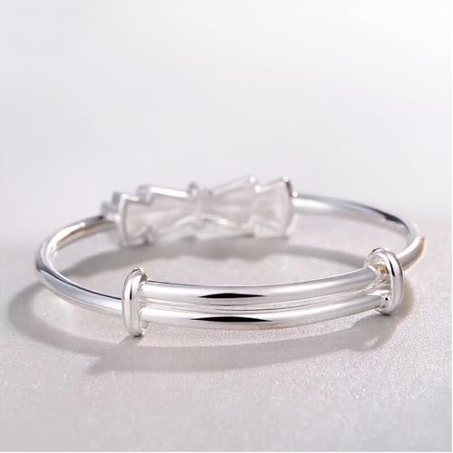 S925 Silver Bangle Bracelet for Women, Elegant Women‘s Sterling Silver Bracelet Bangle Adjustable 6.4-7.8 inches Small Size3