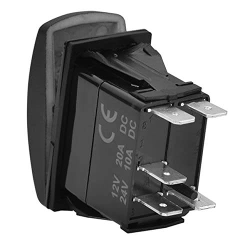 Image of Green Led 5Pins On-Off Led Light Bar Rocker Switch with Wires Laser Etched SPST Toggle Switch for Car Automotive Truck Bus Caravan Camper Sport UTV ATV 12V 24V