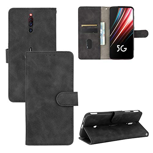 Rfvzubemok Compatible con ZTE Nubia Red Magic 5G Funda abatible para Cartera,Compatible con ZTE Nubia Red Magic 5G Kickstand Cierre magnético Black