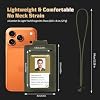 Tactical ID Badge Holder with Lanyard - Slim RFID Blocking Card Holder with Hook & Loop Back & 2 Card Slots Credit Card Organizer for Men