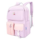 LISINUO Backpack for Girls Kids Schoolbag Children Bookbag Women Casual Daypack Suitable for 13.3-15 inch laptop(Purple)