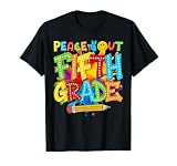 Peace Out Last Day of Fifth Grade 5th Graduation Teacher Kid T-Shirt