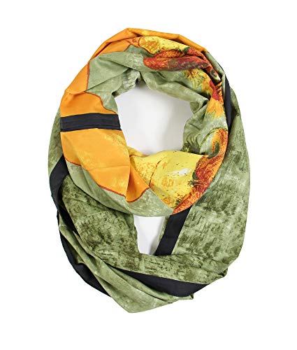 Scarfand's Mixed Color Oil Paint Infinity Versatile Fashion Scarf Head Wrap (Flower Pot Green)