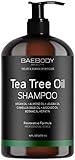 Baebody Tea Tree Oil Shampoo for Dandruff, Dry Hair & Itchy Scalp, 16 Ounces